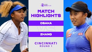 Naomi Osaka vs Shuai Zhang  2022 Cincinnati Round 1  WTA Match Highlights [upl. by Lukin]