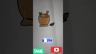 Mortar and Pestle Drawing 🤎🤎 Wait for end shorts ytshorts trending shortvideo [upl. by Anisor]