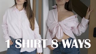 8 Ways to Style an Oversized Shirt  Djerf Avenue Pink Breezy Shirt [upl. by Goldfarb]