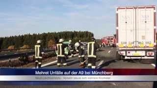 19102013 HO Mehrere Unfälle auf der A9 bei Münchberg [upl. by Maclaine]