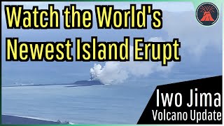 Iwo Jima Eruption Update Watch the Worlds Newest Island Erupt 9 Acres in Size [upl. by Ellenwahs257]