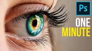 1Minute Photoshop  How to Create MultiColor Eyes [upl. by Aset]