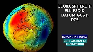 GEOID SPHEROID ELLIPSOID DATUM COORDINATE SYSTEM GCS  PCS AND UTM geomaticsengineering gate [upl. by Anaehs]