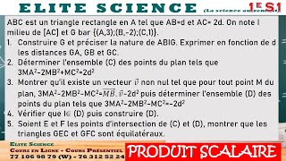 1ESMATHS Exercice de synthèse sur PRODUIT SCALAIRE S1 👌 [upl. by Salman]