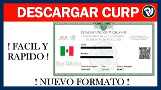 Cómo Descargar e imprimir Tu CURP por Internet gratis l CURP Certificada [upl. by Ellennod]