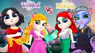 Disney Tangled 🪢 and Mother Gothel Vs Ariel And Ursula  My Angela 2  Cosplay Princess Challenge [upl. by Griggs595]