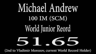 100 IM World Junior Record SCM  Michael Andrew [upl. by Anazraf]