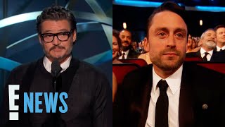 Pedro Pascal REACTS to Kieran Culkin’s “Suck It” Comment at 2023 Emmys  E News [upl. by Airitac]