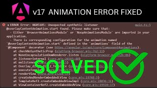 Angular v17 Animation Not Working Import Error BrowserAnimationModule in HINDI [upl. by Angelia]