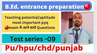 ChandigarhPunjab BEd entrance 2024 preparationTeaching potentialteaching aptitude BEd entrance [upl. by Velma429]