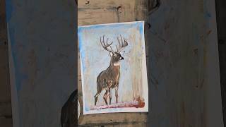 Whitetail deer timelapse speed painting video painting wildlifeart [upl. by Cypro]