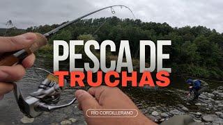 PESCA DE TRUCHAS EN RÍO CORDILLERANO 🎣 UN PARAISO EN EL SUR DE CHILE 🙌 [upl. by Neyuh]