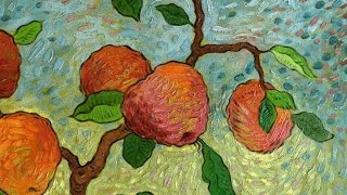 Post impressionist oil painting of apples Art Demonstration by Mark Briscoe [upl. by Htebazie588]