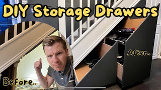 DIY Under Stairs Storage Drawers [upl. by Lanfri]