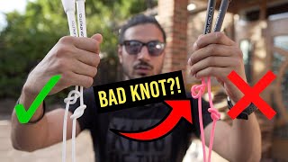 BETTER SKIPPING HOW TO KNOT YOUR JUMP ROPE CORRECTLY Subscriber Teaches Rush Athletics [upl. by Thomas]