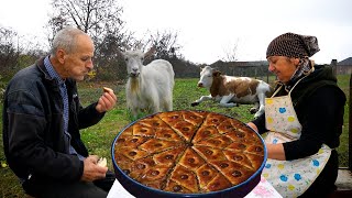 Grandma Made Delicious Dessert in the CAUCASİAN VİLLAGE  Kiev Cutlet and Sochi Baklava Recipe [upl. by Sineray]