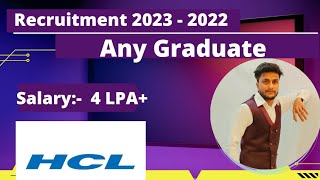 HCL Mass Hiring For 2023 2022 Batch  HCL Recruitment 2023  HCL Off Campus Drive for 2022 Batch [upl. by Jobina]