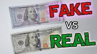 Real 100 Bill Vs Fake 100 Bill [upl. by Amitie]