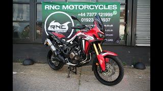 2017 Honda Africa Twin w Akrapovic Exhaust walk around video  RNC Motorcycles stock [upl. by Judsen]