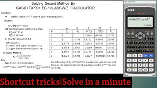 Secant Method using calculatorShortcut tricks [upl. by Niletak]