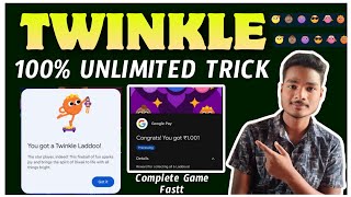 Gpay Twinkle✨ 100 Working Trick Telugu Google pay laddoo Offer Twinkle card Trick  gpayoffer [upl. by Flagler2]