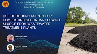 Use of bulking agents for composting municipal wastewater treatment plant sludge  DCPE  UoP [upl. by Glassman]