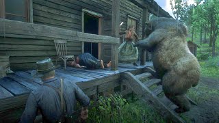 Arthur brings a bear to Aberdeen pig farm  RDR2 [upl. by Kenti]