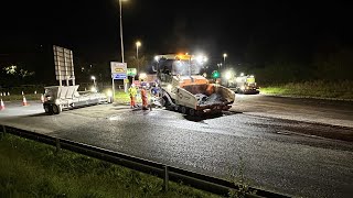 Resurfacing WorksResurfacing Works A417 Barnett Way Roundabout CampG Gloucester Night 2Part 2 [upl. by Aramoiz]