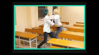 Zosan cosplay  highschool AU zosan yaoi blshorts [upl. by Deppy]