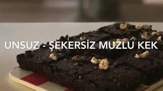 Unsuz ve Şekersiz Muzlu Kek  Şef Yudum Erkli [upl. by Josefa]