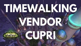 Location of Cupri  Burning Crusade Timewalking Vendor in Shattrath [upl. by Lahcim986]