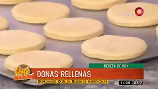 Receta dulce Donas rellenas con dulce de leche [upl. by Urata]