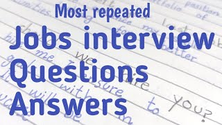 Most common interview Questions  jobs interview Questions with Answers [upl. by Annair]