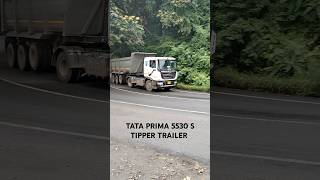 TATA PRIMA 5530 S TIPPER TRAILER running on hill highway tataprima tatamotors dumptruck shorts [upl. by Elraet]