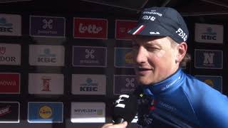 Stefan Küng  Interview au départ  GentWevelgem 2024 [upl. by Berneta]