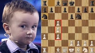 3 Year Old Chess Prodigy Misha vs Anatoly Karpov [upl. by Llehsar]