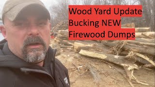 Bucking New Firewood Loads and Wood Yard Update firewood woodworking work [upl. by Ondrej]