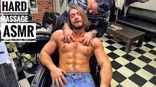 ASMR MASSAGE • Thor muscle relaxation and hard massage Headbackneckcrackearbody [upl. by Burgwell726]