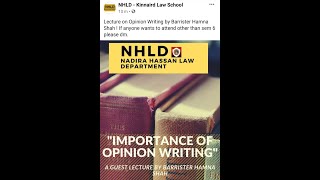 My lecture on Opinion Writing at Kinnaird Law School [upl. by Wivinah165]