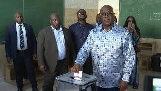 DR Congo President Felix Tshisekedi votes in Kinshasa  AFP [upl. by Gardol594]