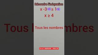 inéquation du premier degré  maths maths shortsvideo mathematics inéquation short solution [upl. by Annayram]