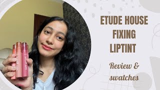 Etude House Fixing Lip Tint Review amp Swatches [upl. by Eireva]