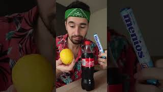 Creando el EXPERIMENTO VIRAL de MENTOS con COCACOLA en un LIMÓN [upl. by Felder949]