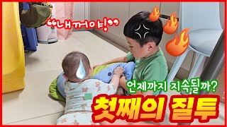 질투 폭발 동생을 향한 첫째의 질투  형제의 난  아이 둘 키우기 [upl. by Allison]