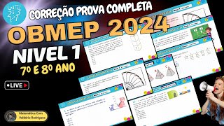 CORREÇÃO DA PROVA OBMEP 2024 NIVEL 1 [upl. by Dowzall984]