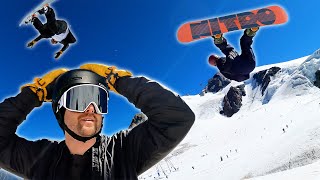 Attempting Snowboard Flips in the Zermatt SnowPark [upl. by Claudius314]