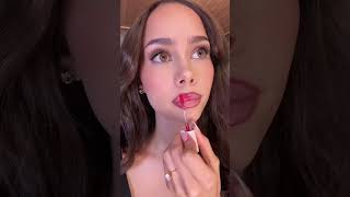 Cherry lip combo 🍒🙂‍↕️ grwm makeup [upl. by Novia]