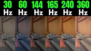 valorant 30hz vs 60hz vs 144hz vs 165hz vs 240hz vs 360hz [upl. by Ayom]