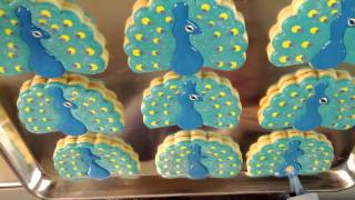 Peacock Cookie Fun from Flourboxbakerycom [upl. by Duhl273]