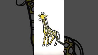 How To Draw Giraffe  Drawing and Coloring for Kids shorts [upl. by Mailand949]